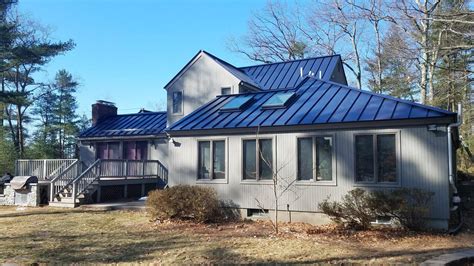 metal roof colors on white house|most popular color roof shingles.